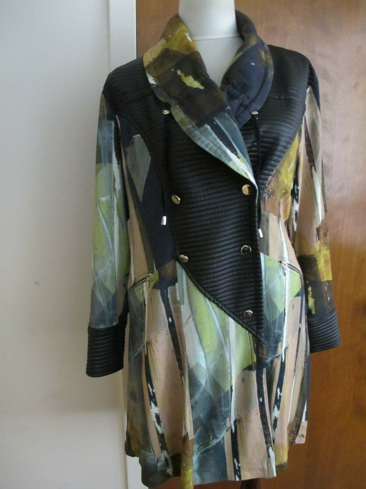 Michael Tylor Women’s Multi Color Vintage Viscose Dress Jacket XL Made In Canada