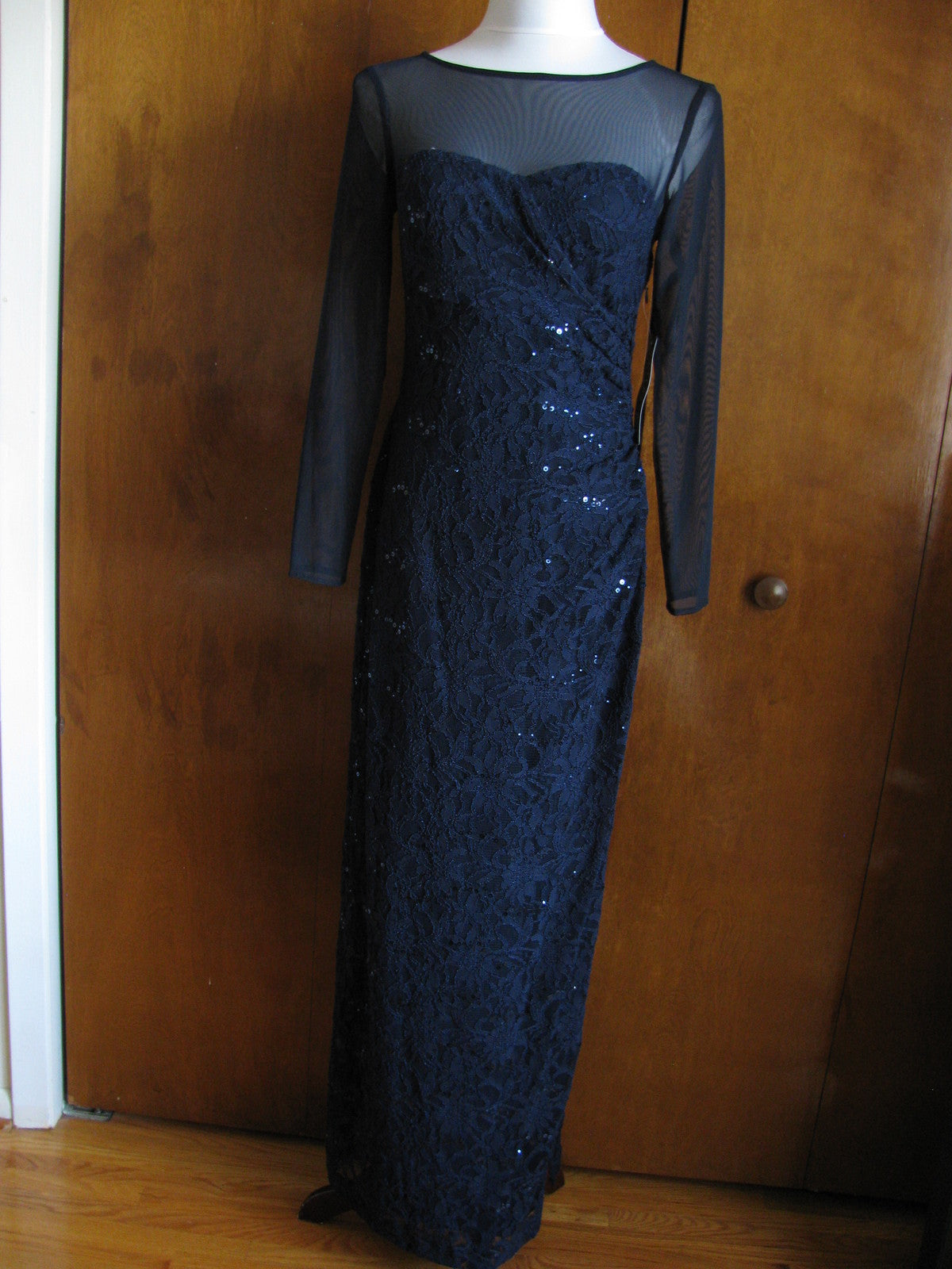 Ralph Lauren women's dark blue sequin sparked evening lined  dress 4 
