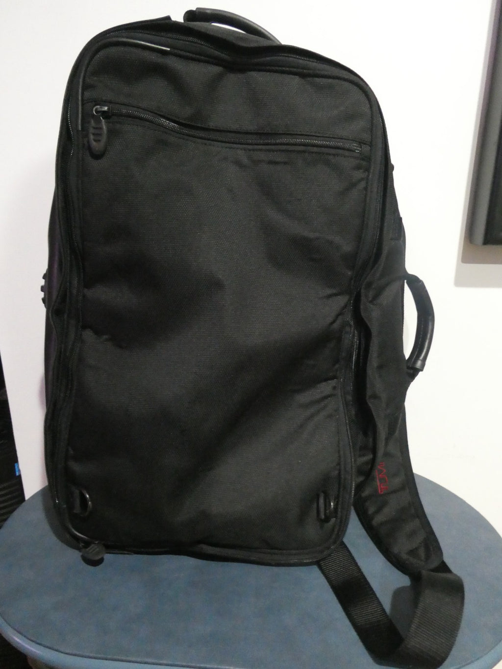 TUMI Expandable 3-in-1 Travel Bag Backpack Briefcase Black Ballistic Nylon 22"