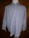 J. Crew Blue Striped Men's Long Sleeve Button-up Cotton Shirt Size 17-34