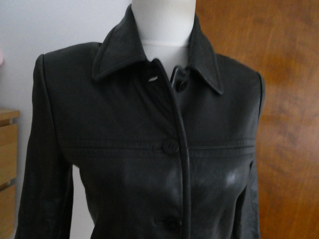 Kenneth Cole Reaction Women's Black Soft Leather Jacket/Coat P (XS)