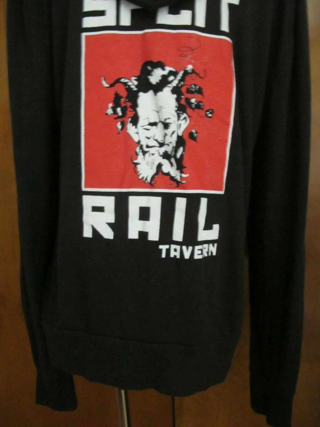 Alternative Women's Black Hood Full Zipper Sweater Large Pre Owned