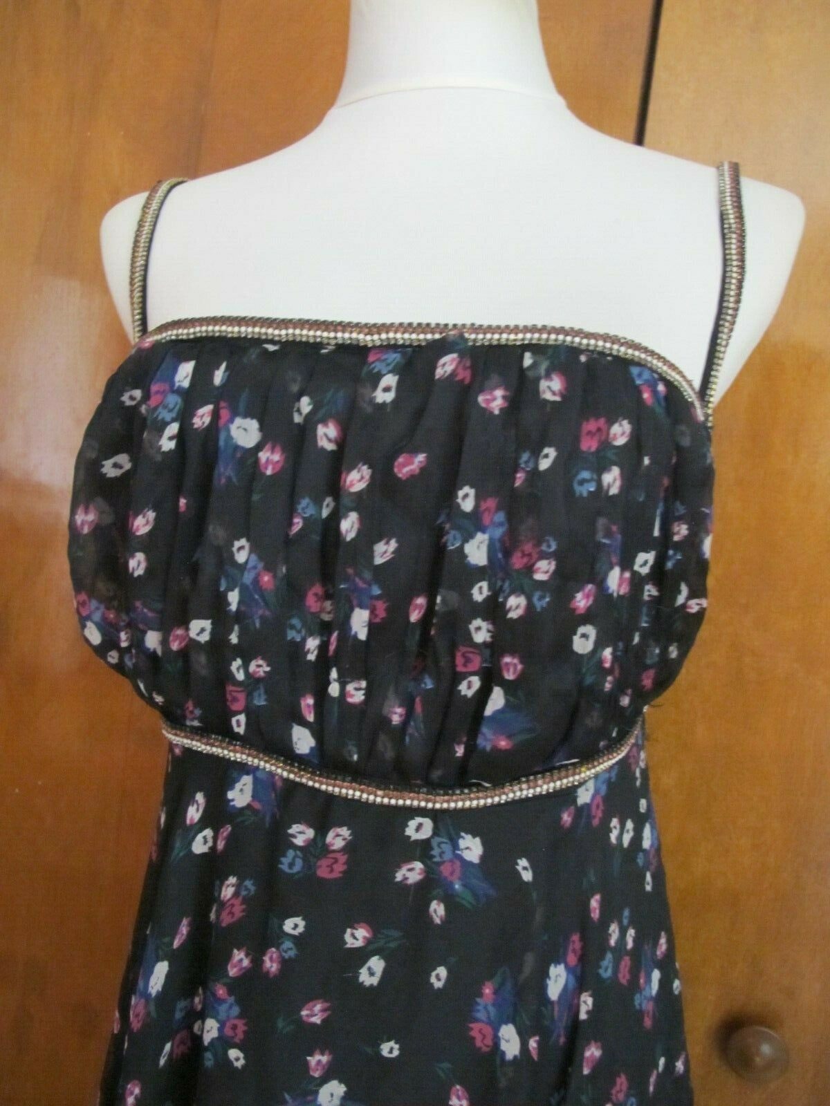 Anthropologie Ranna Gill Floral Swing Detailed Lined Dress Size 10P