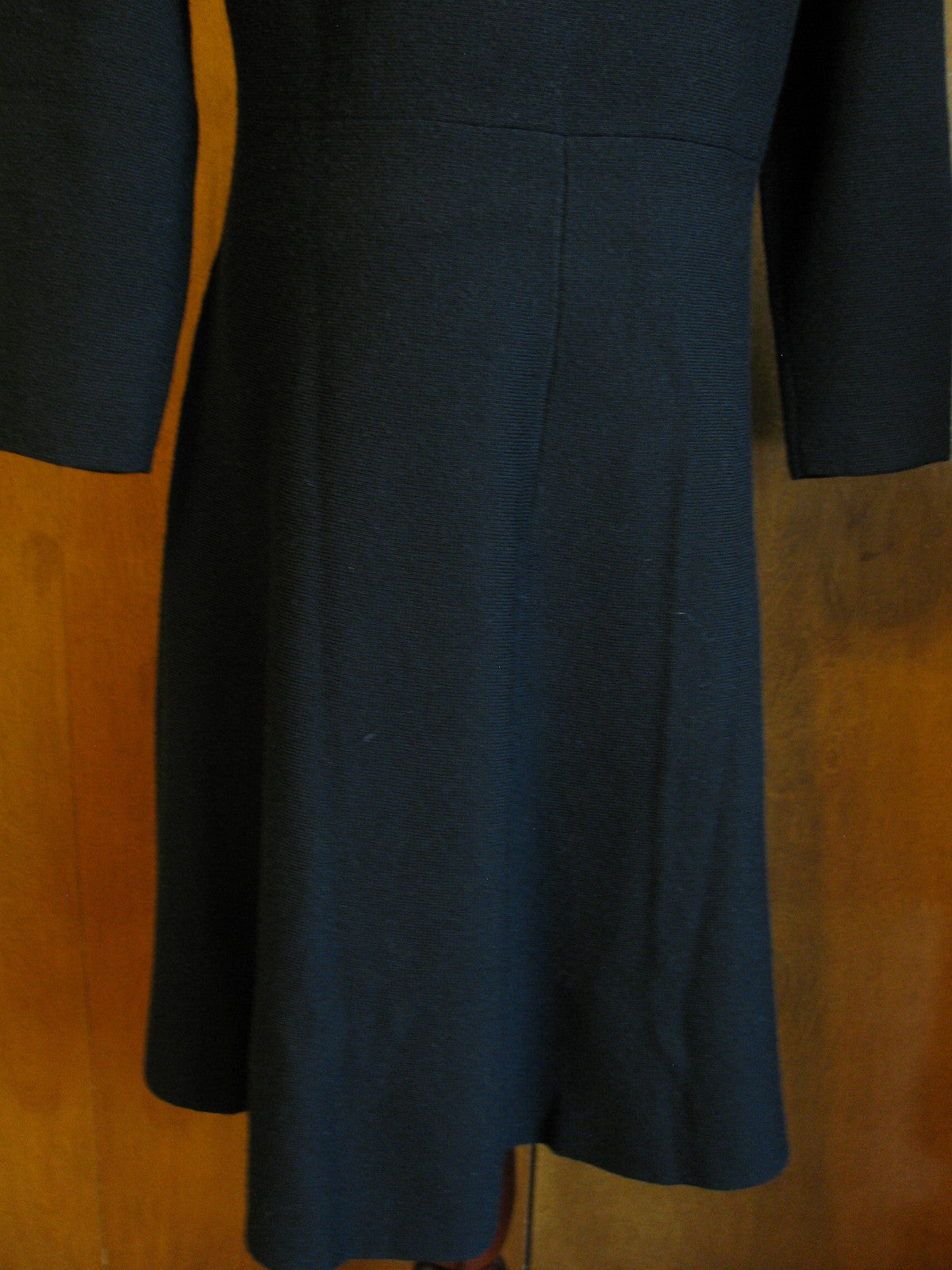 Armani Exchange Women's Black 3/4 Sleeves Merino Wool Dress