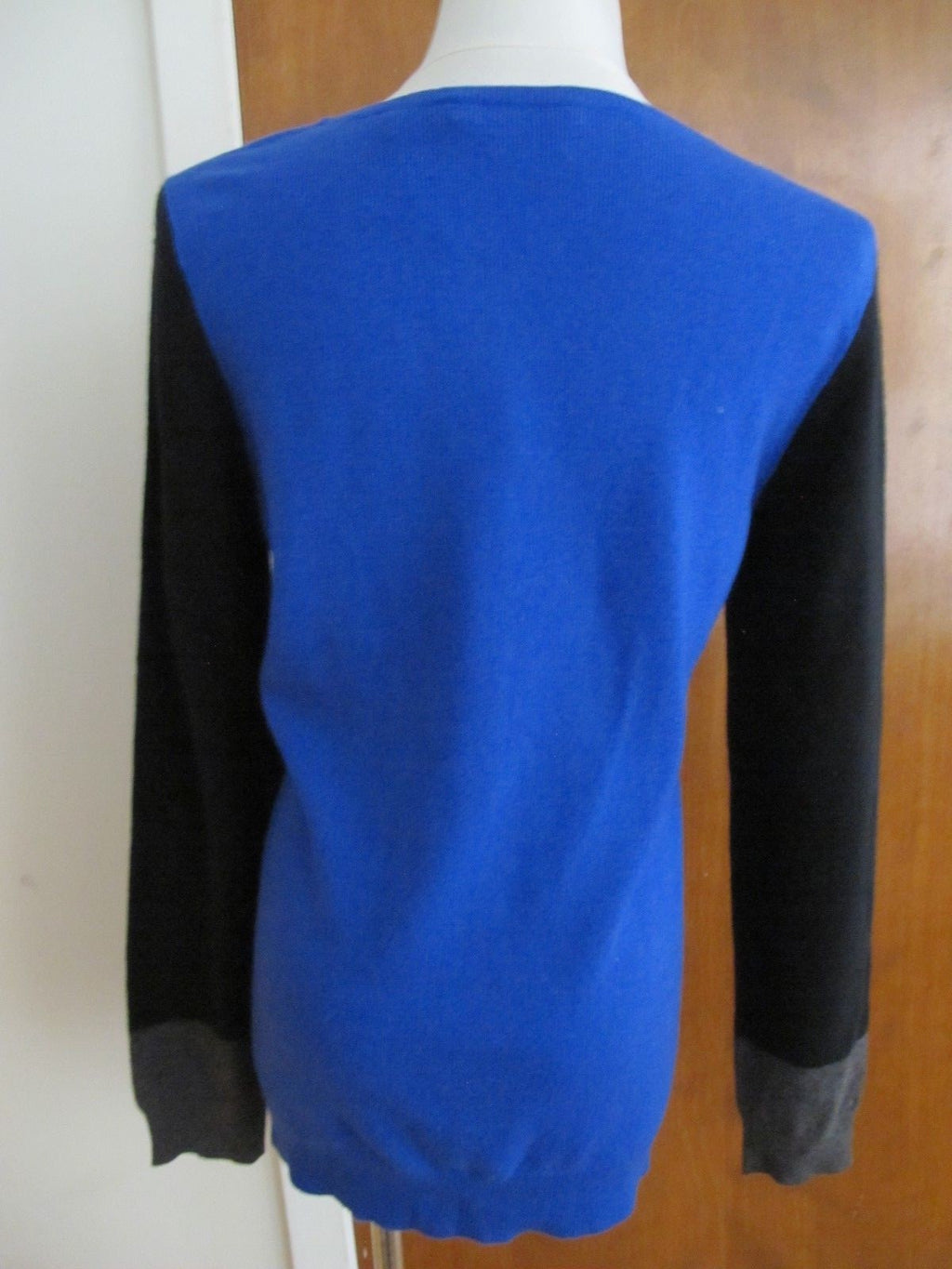 Ralph Lauren women's blue black gray cashmere sweater size Large New