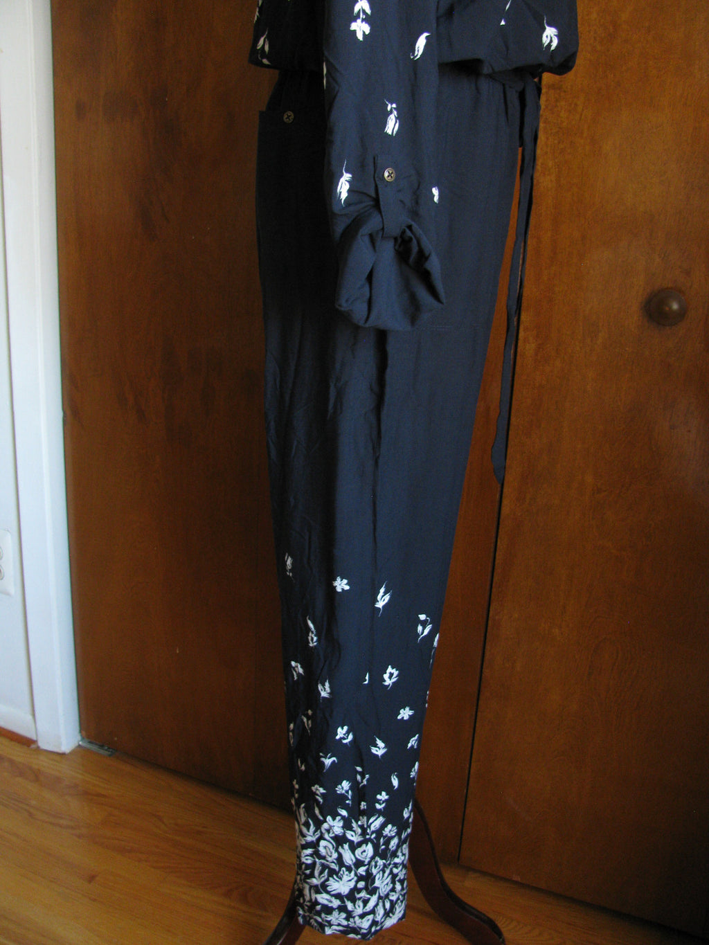 Anthropologie Lilka Women’s Floral Printed Jumpsuit Long Sleeve 