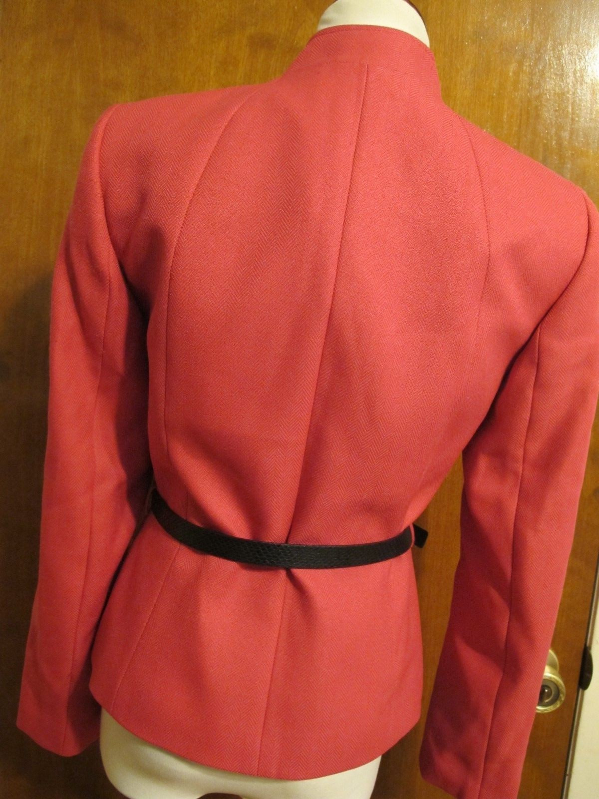 Tahari Asl Women’s Pink Belted Detailed Lined Jacket size 4 NWT