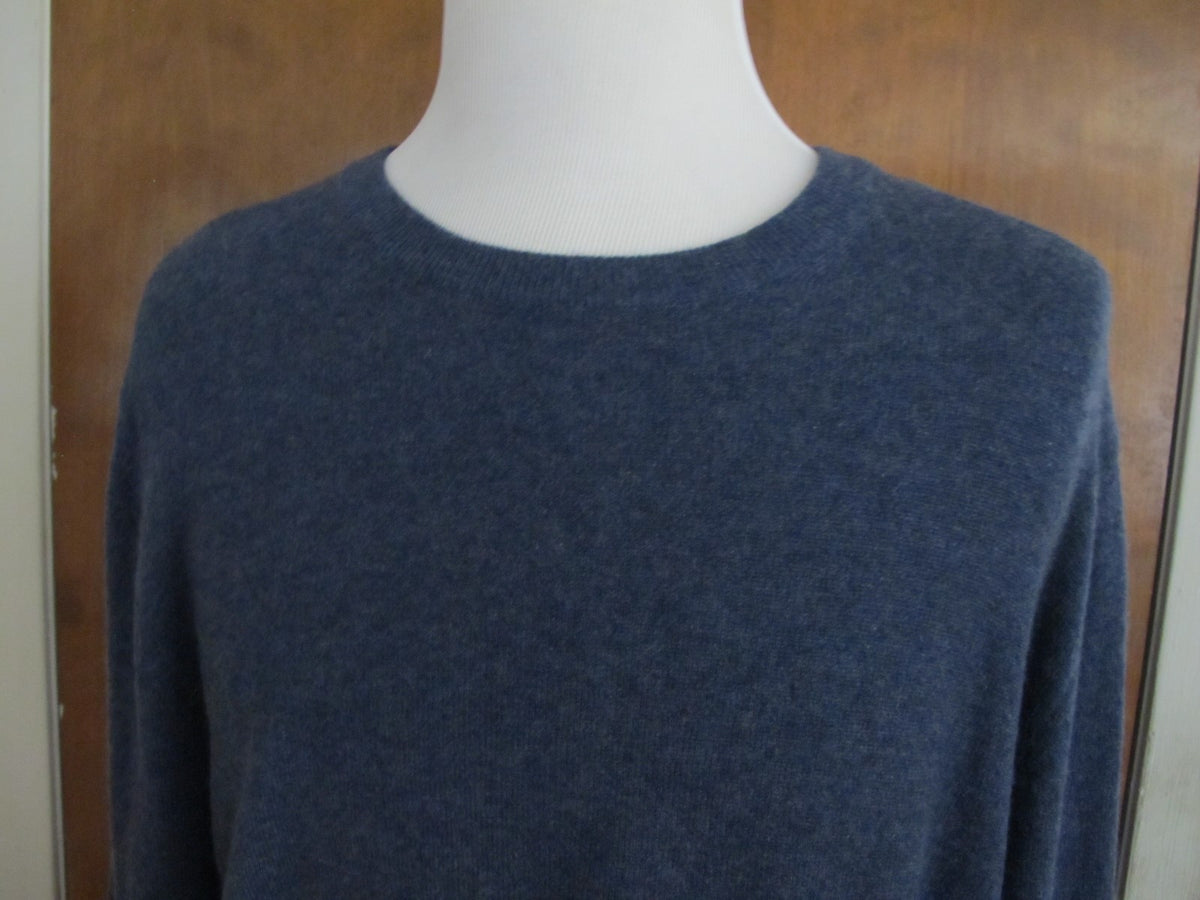 Bloomingdales men's blue 2ply cashmere crewneck sweater XL NWT 
