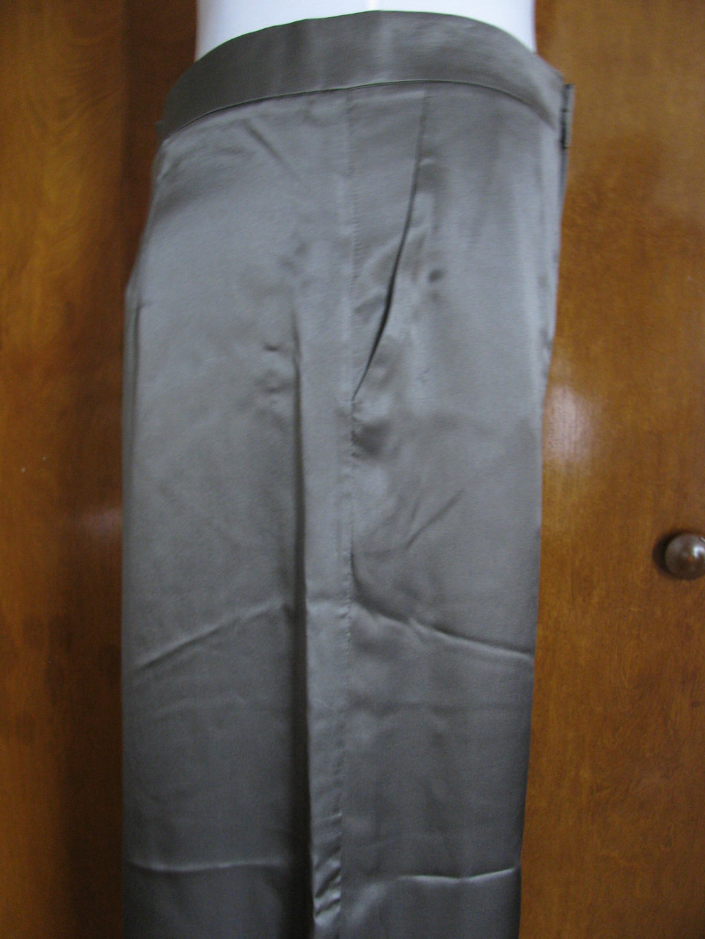 Theyskens Theory Theyskens Paige women silk silver steel dress pants 2 New W/Tag