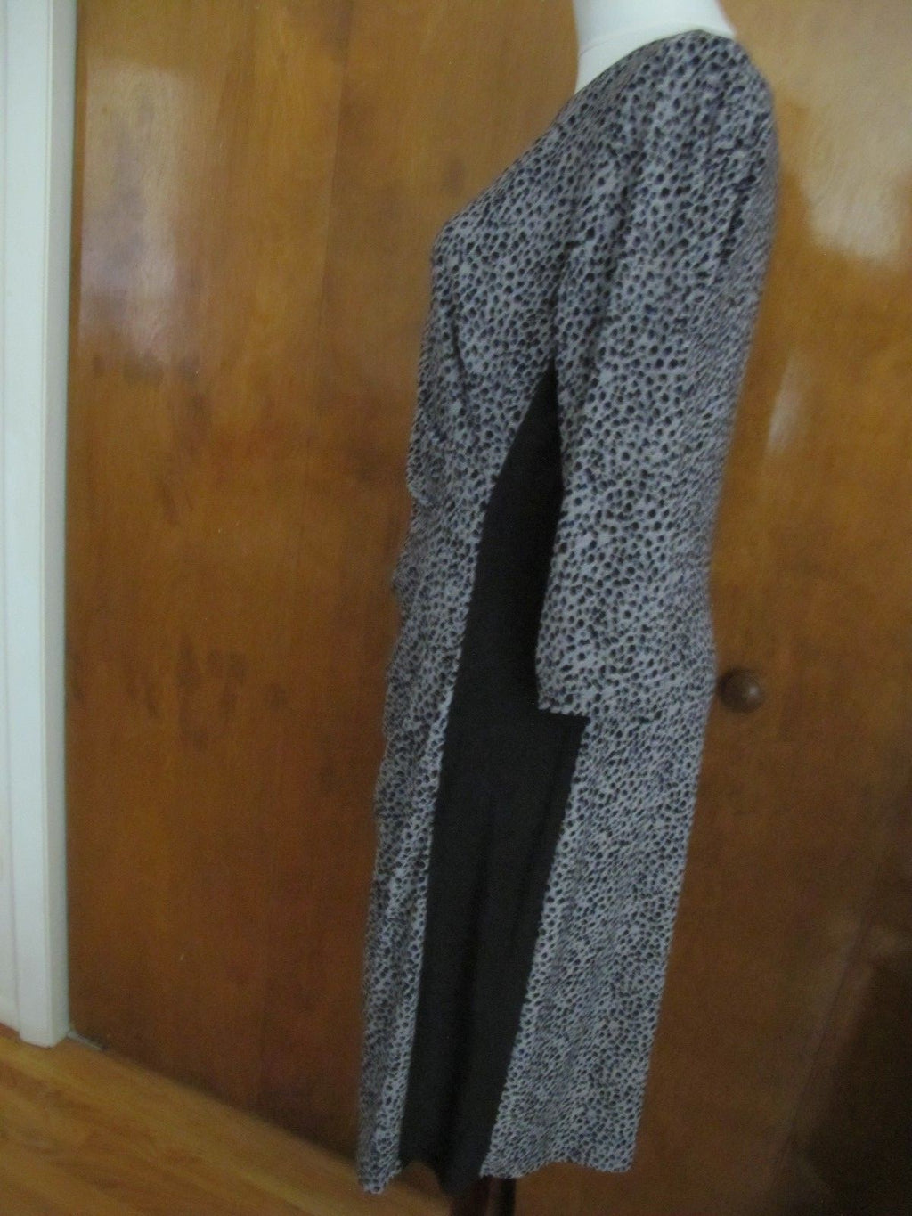 Ralph Lauren women's black gray gathered lined dress 16 