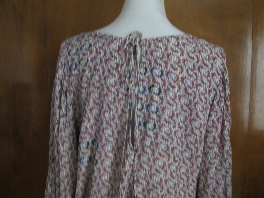 Anthropologie Holding Horses Wine/Blue Lined Tie Romper Jumpsuit XLarge