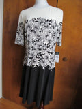 Ralph Lauren women’s  A-Line black white lined NWT dress size 16