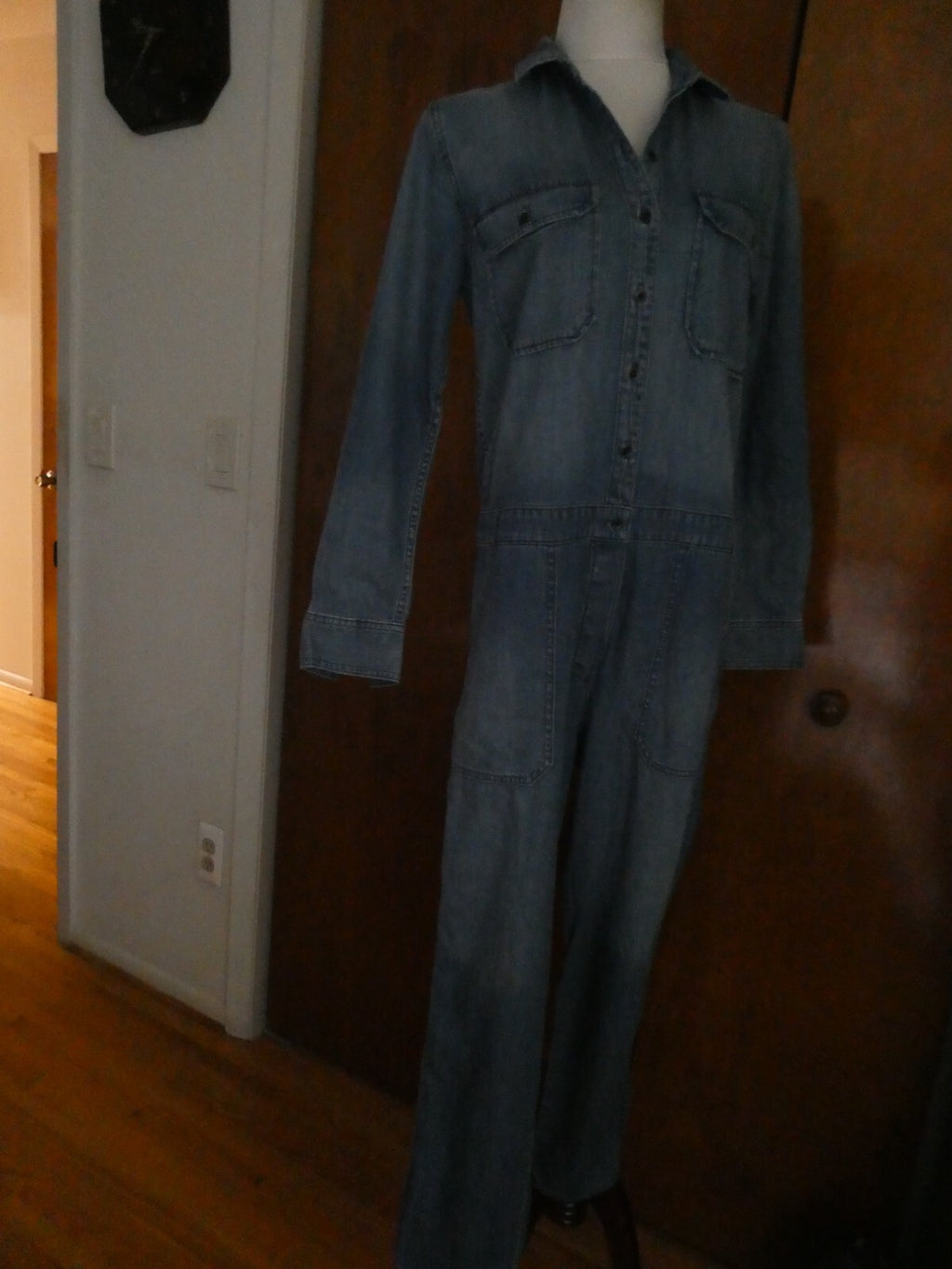 Gap Denim Jeans Blue Cotton Long Sleeves Jumper Jumpsuit Medium