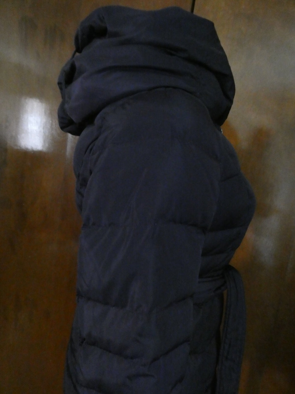 Via Spiga Women’s Down Coat Jacket Dark Purple Hooded Size M (fits small)