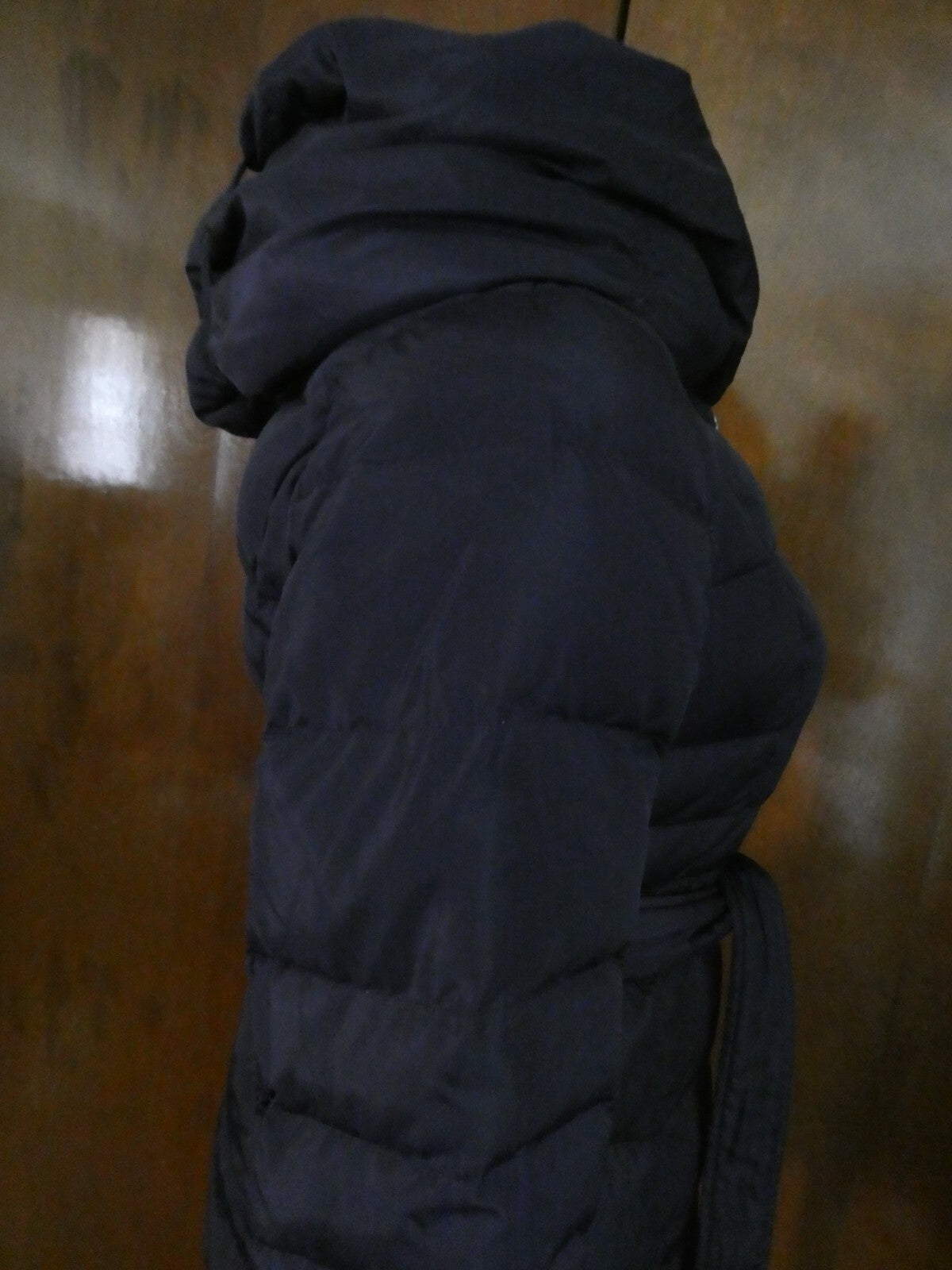 Via Spiga Women’s Down Coat Jacket Dark Purple Hooded Size M (fits small)