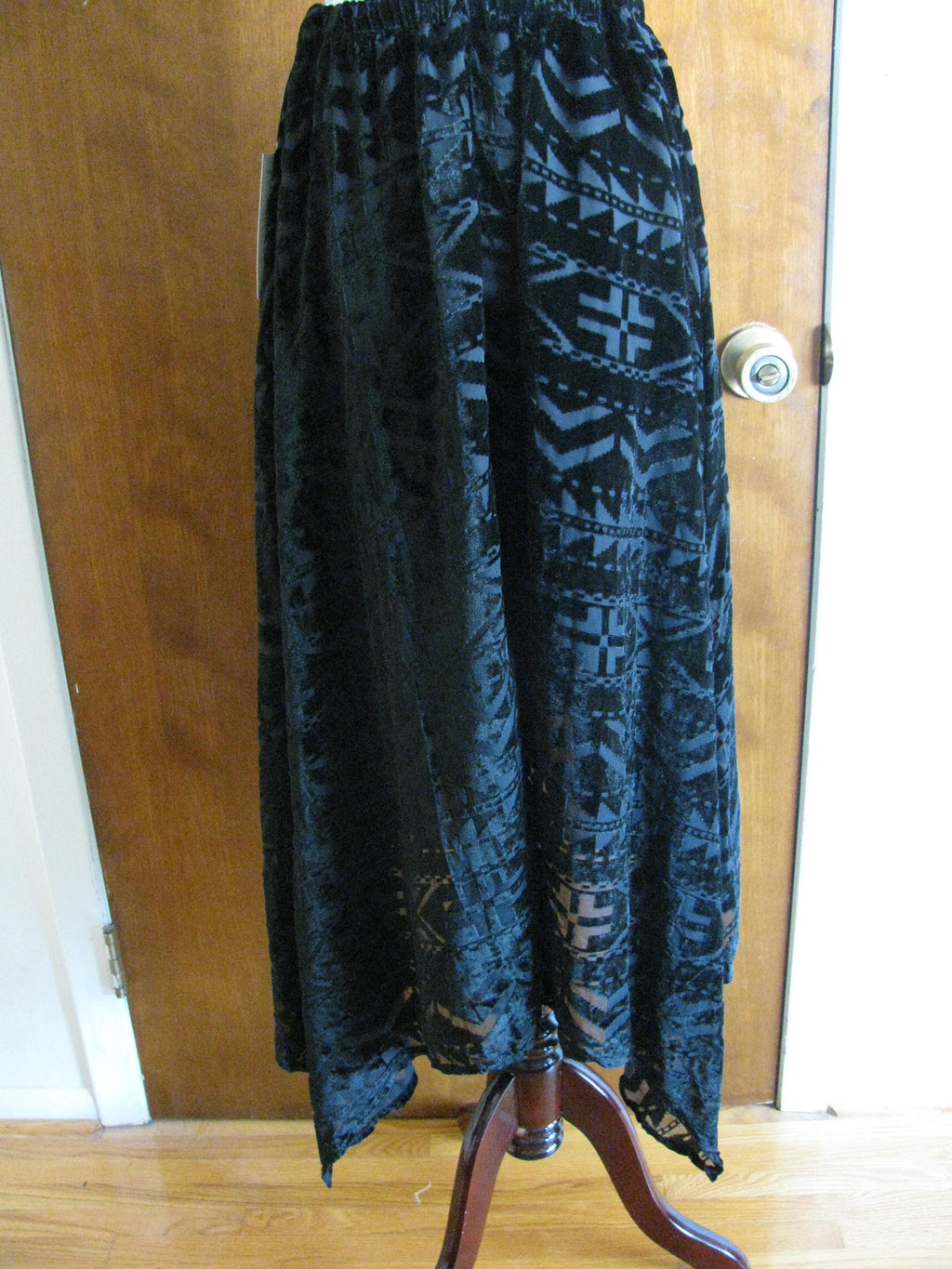 Denim & Supply women's black velour lined asymmetrical skirt XL 