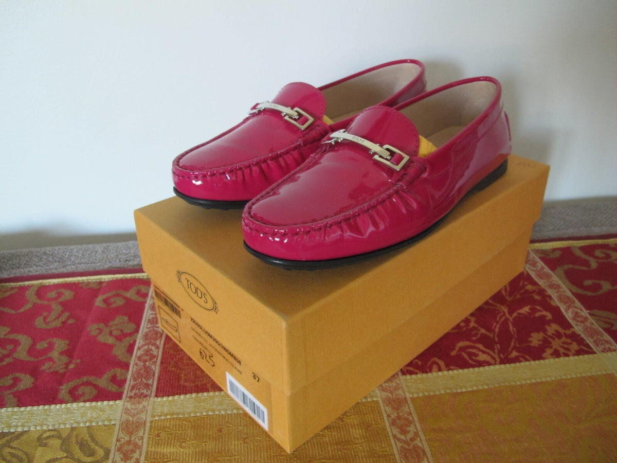 Tod’s women’s authentic gomma pink moccasin shoes 37 made in Italy 