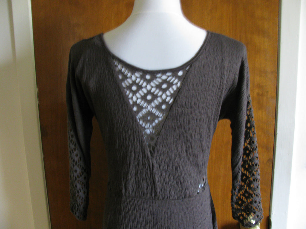 Free People womens brown soft rayon lined dress New runs small