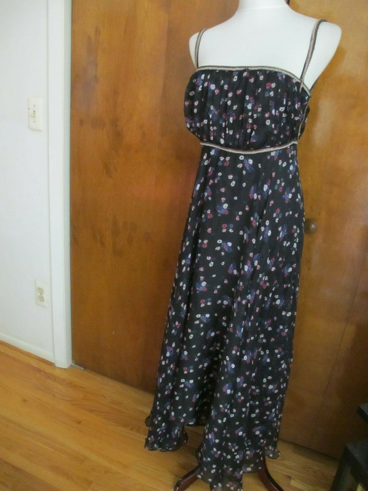 Anthropologie Ranna Gill Floral Swing Detailed Lined Dress Size 10P
