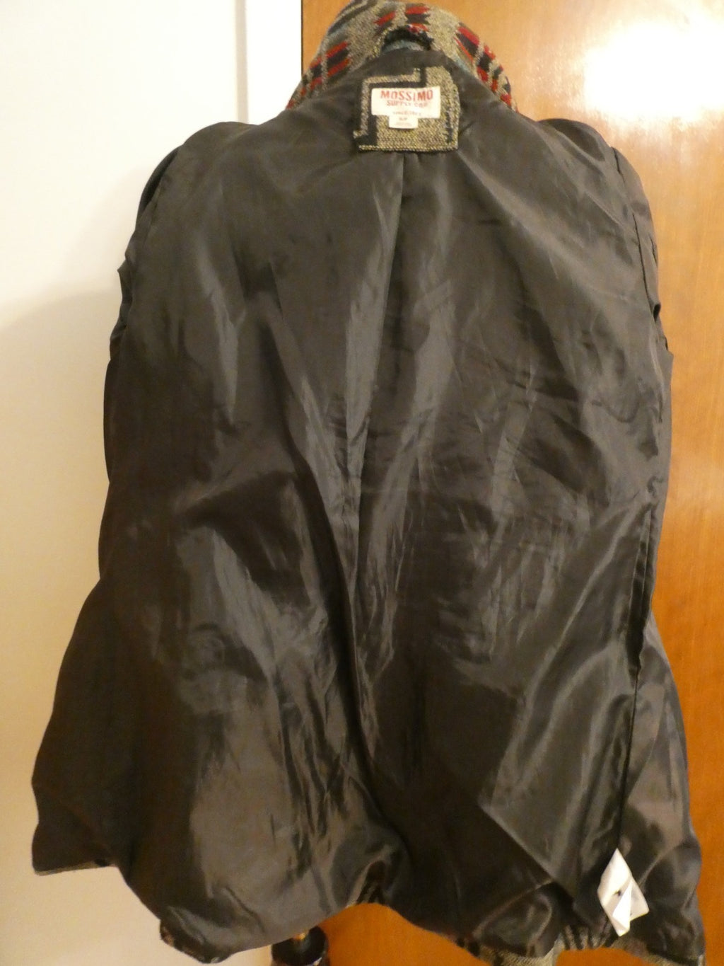 Mossimo Supply Jacket Hooded Brown Multicolor Lined Button Up Size Small