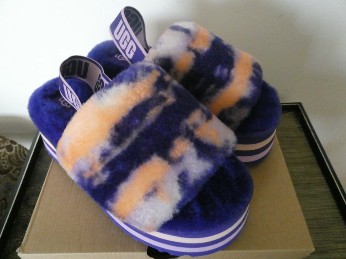 UGG Disco Marble Slide Slippers Platform Sheepskin Upper US 6,US 8 Style 1122032