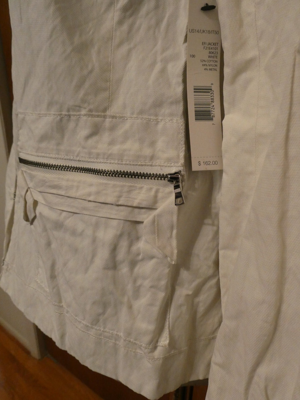 Tahari women's white soft cotton/nylon lined blazer US 14, UK 18, IT 50