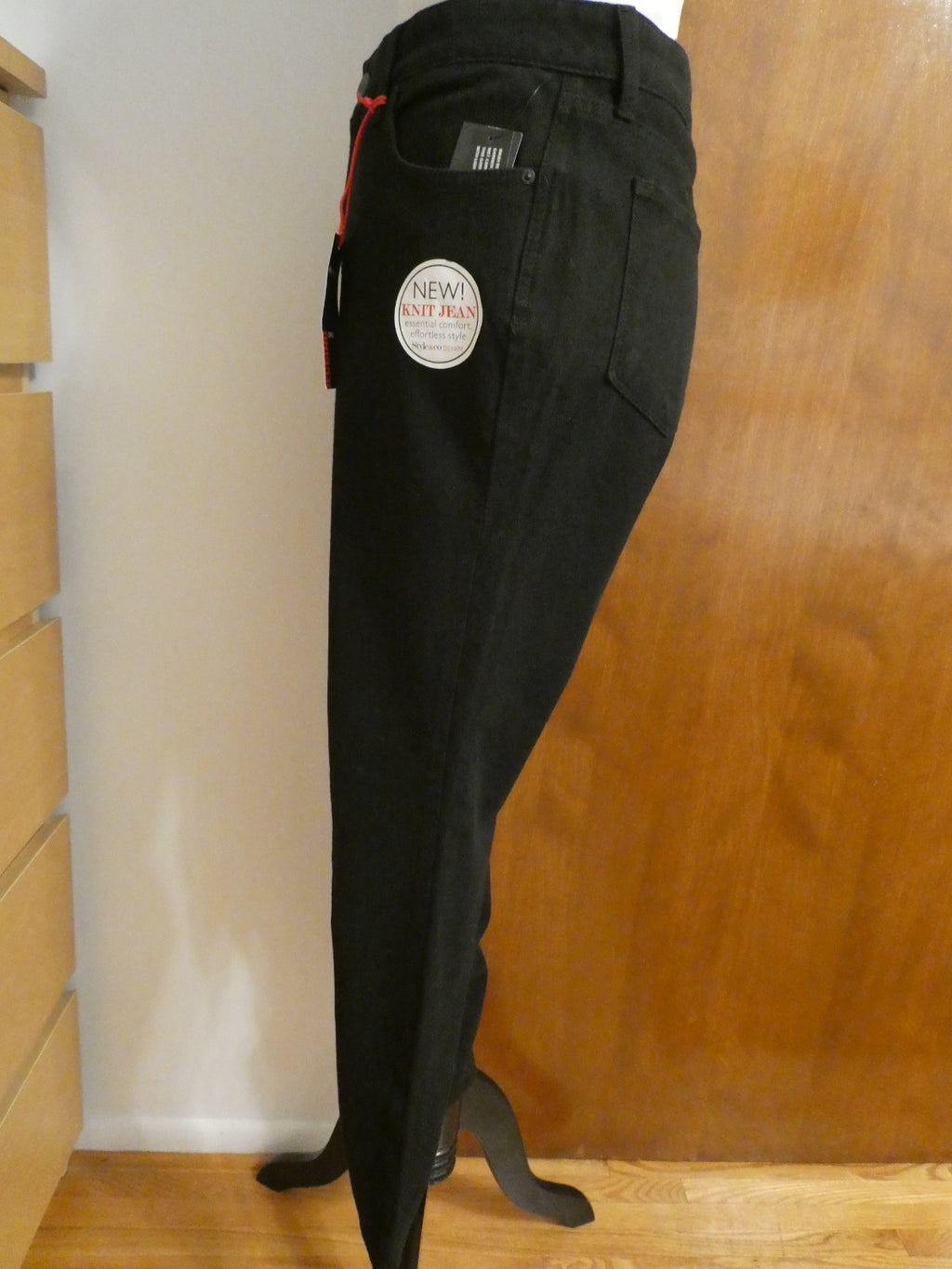 Style &CO Denim Women's Essential Comfort Soft Legging Jean Pants Black Size 14