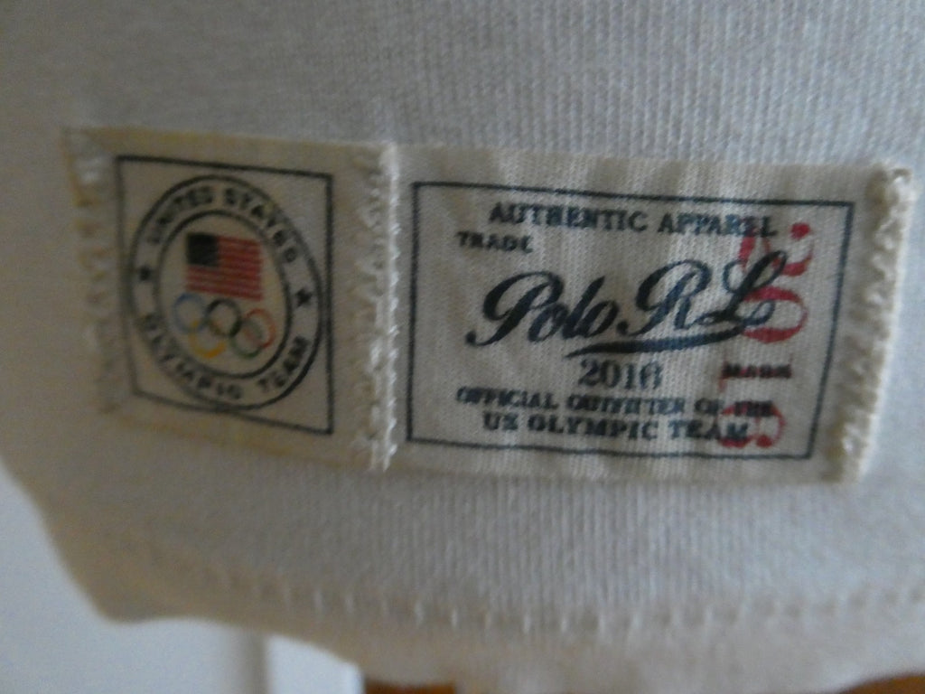 Polo Ralph Lauren 2016 Team USA Olympic T-Shirt Women White Cotton Authentic
