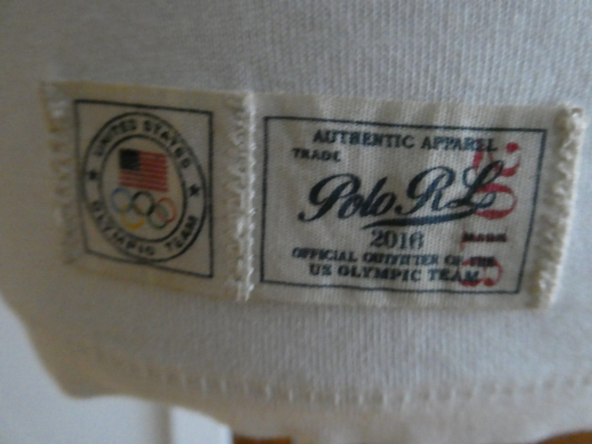 Polo Ralph Lauren 2016 Team USA Olympic T-Shirt Women White Cotton Authentic