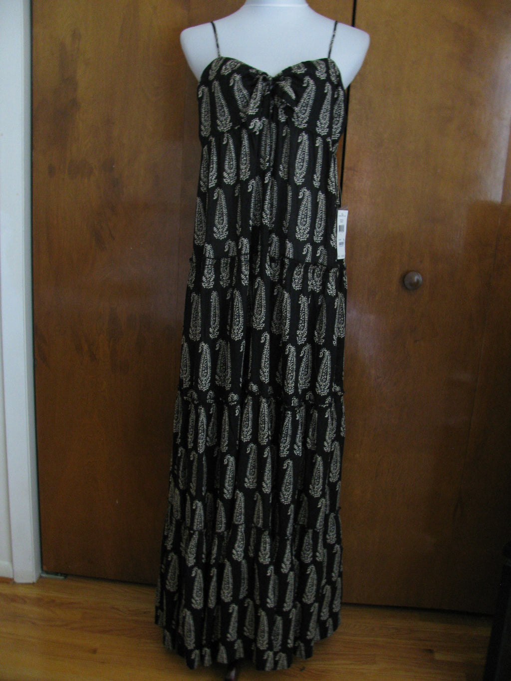 Denim & Supply women's black combo maxi cotton dress New