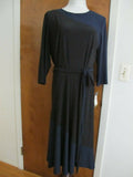 Ralph Lauren women’s  A-Line black navy long sleeves dress size 16 new