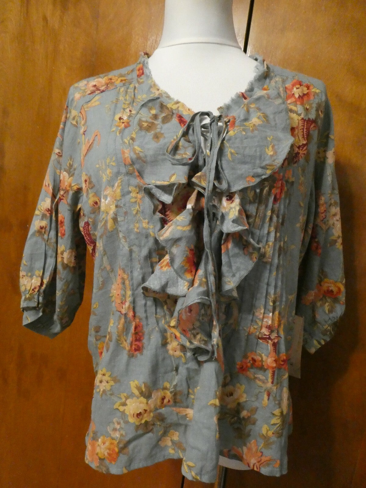 Denim & Supply women's gray orange top New