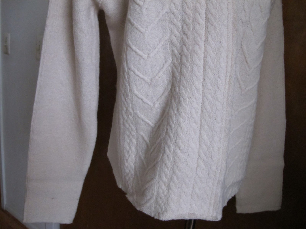 Anthropologie's women’s ivory detailed wool cardigansize Large NWT
