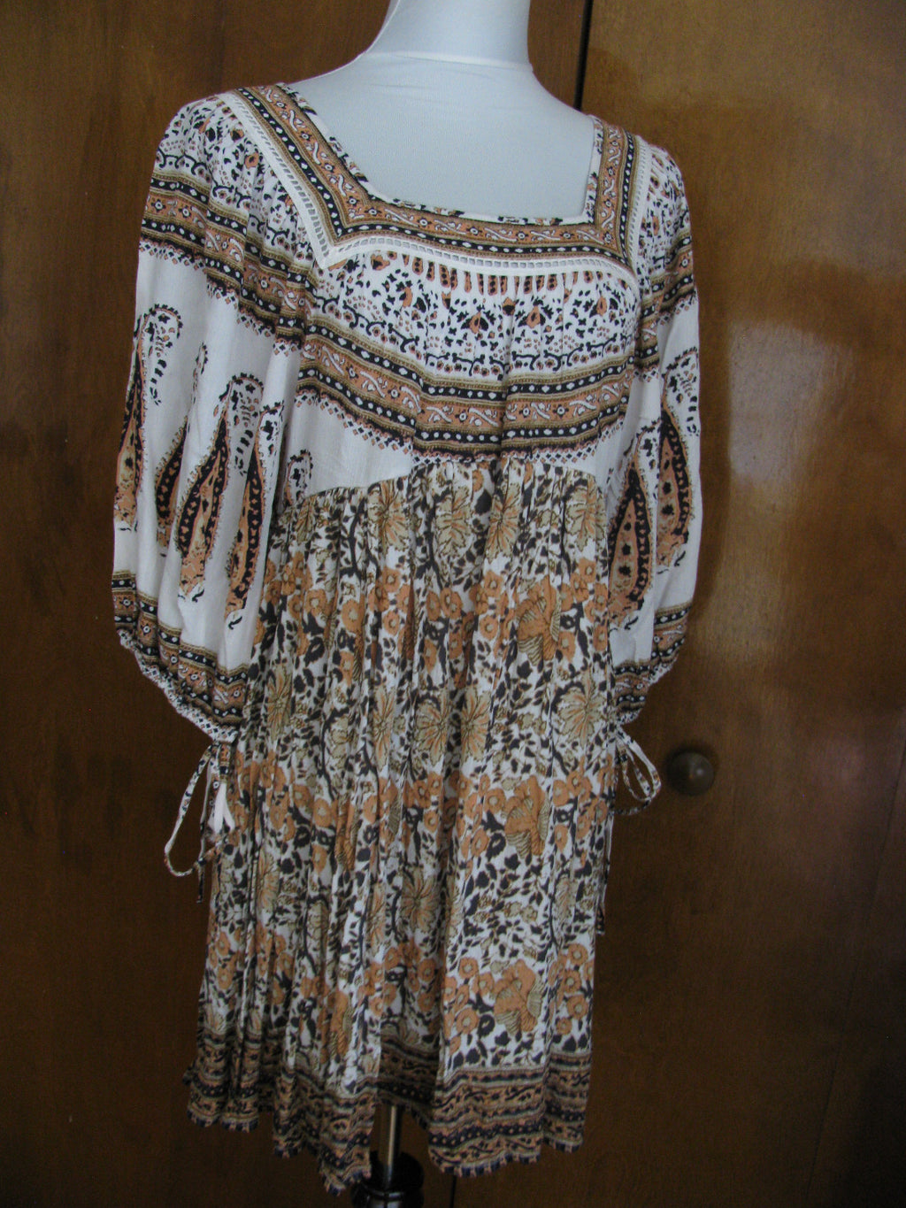 Free People women’s soft rayon ivory combo mini New dress 