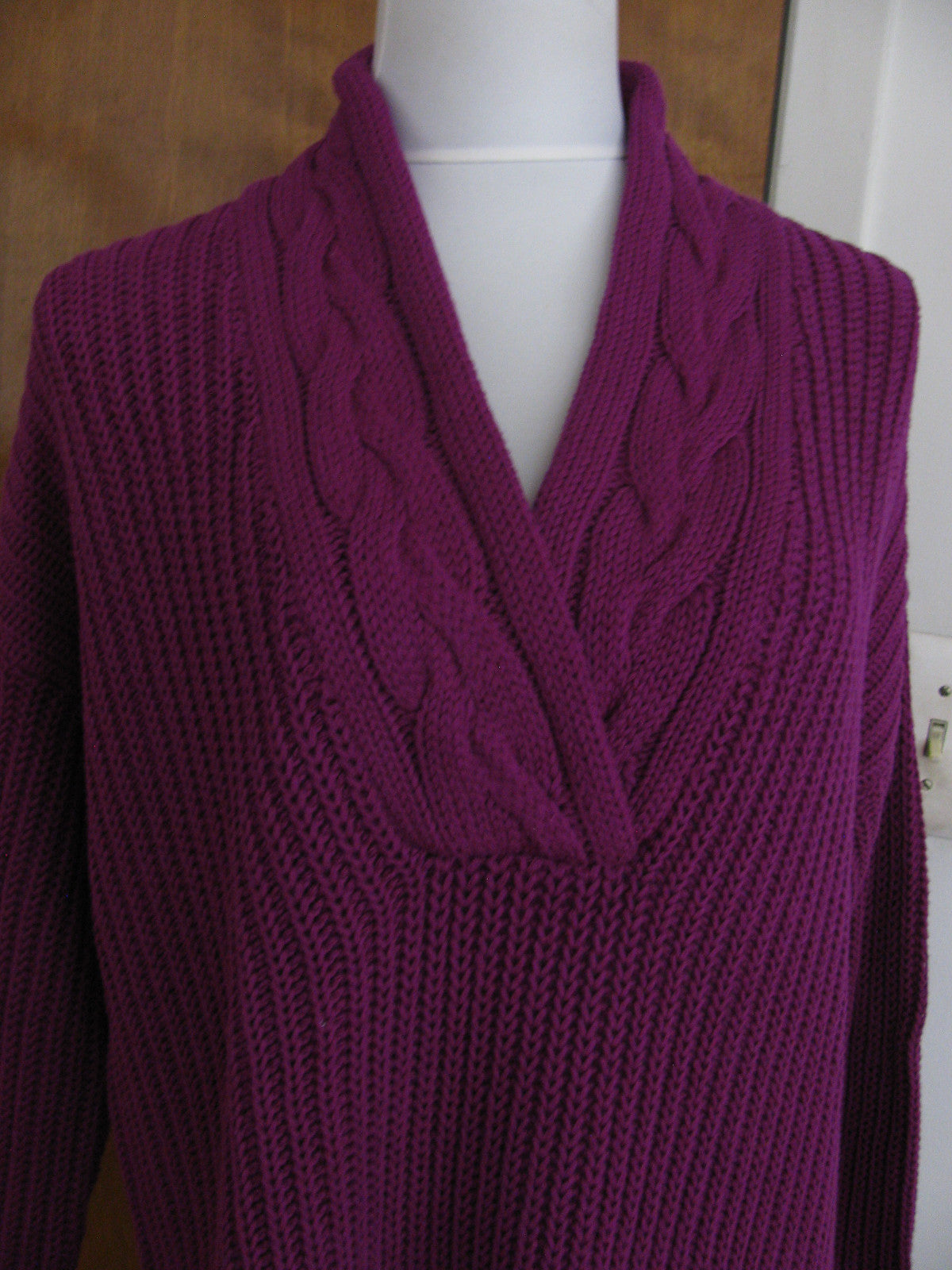 Lauren Ralph Lauren women’s purple V-neck cotton sweater New