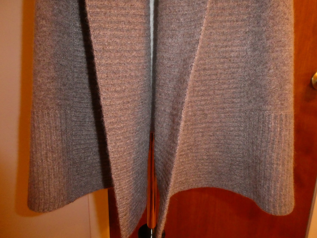 C by Bloomingdale's Women 100% Cashmere H. Rye Sesame Open Front Cardigan Large