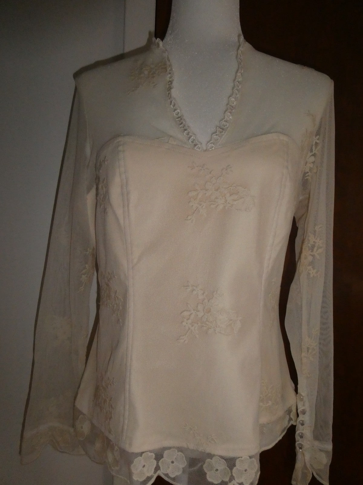 Women's tea stain embroidered lined evening top PL from Macys