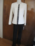 Tahari Asl Women’s White Black Pant Suit Set New