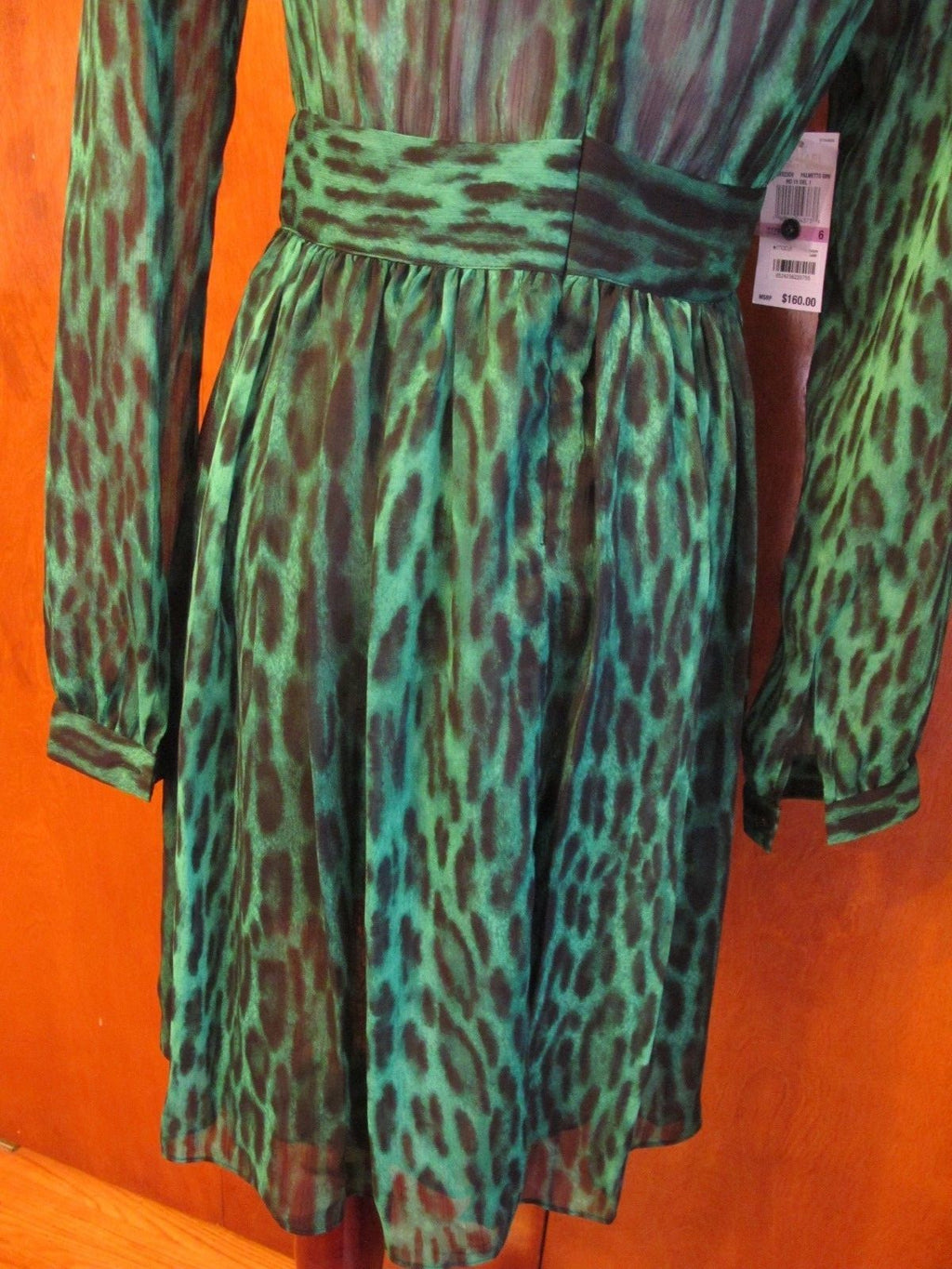 Michael Kors women’s palmetto green evening detailed lined dress 6 