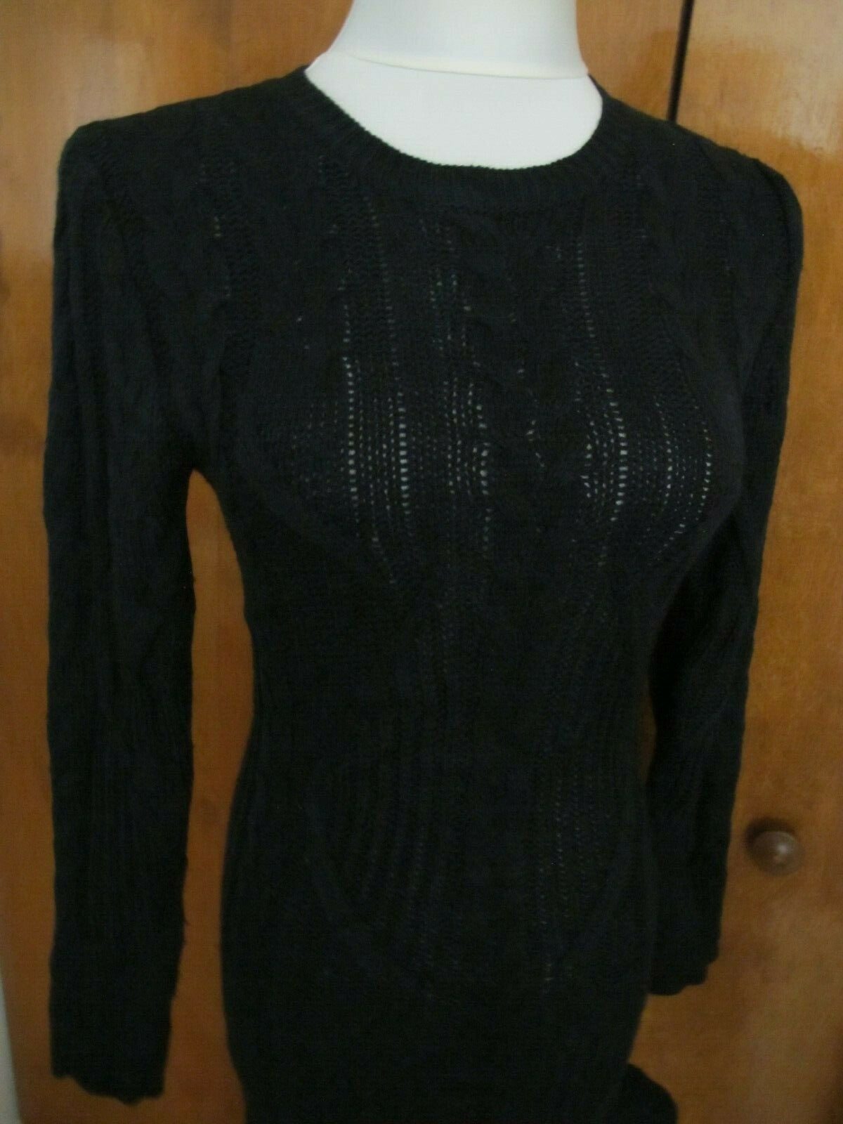 UNIF Women's Black Detailed Sweater Mini Dress Medium(fits Small)