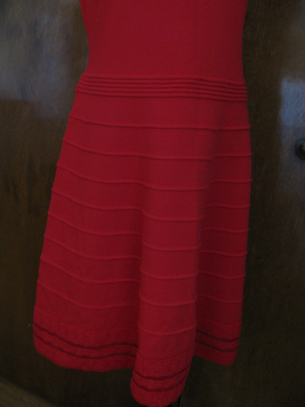 Ralph Lauren's women’s red stylish detailed sheer front NWT dress size Large