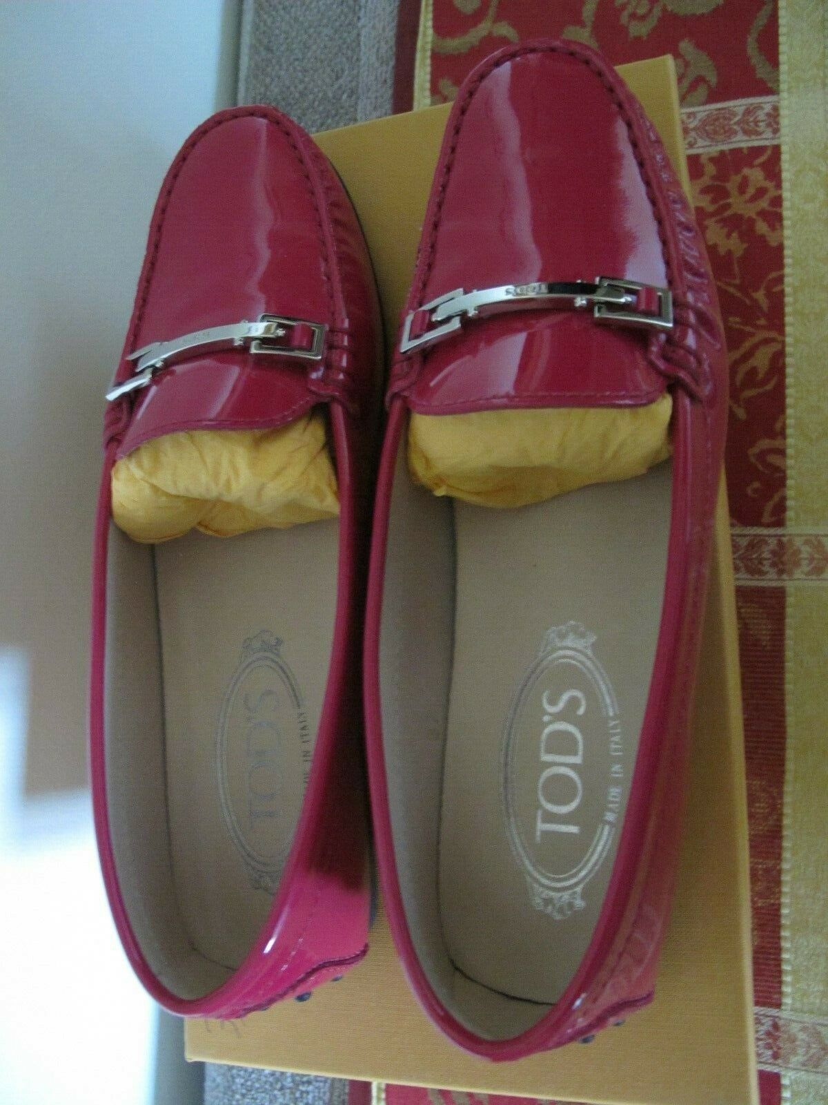 Tod’s women’s authentic gomma pink moccasin shoes 37 made in Italy 