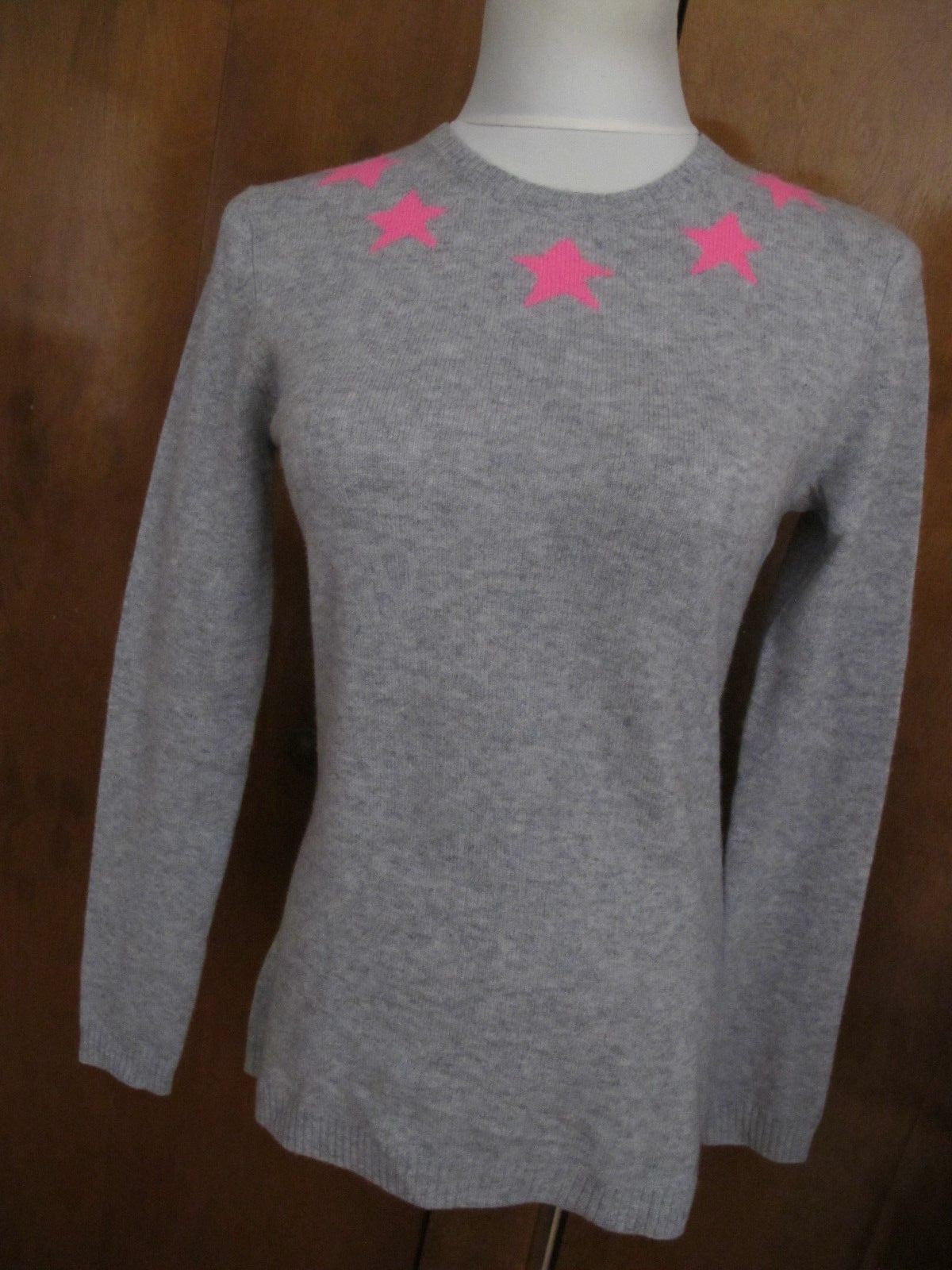 Aqua Women’s Gray Pink Cashmere Sweater Xsmall 
