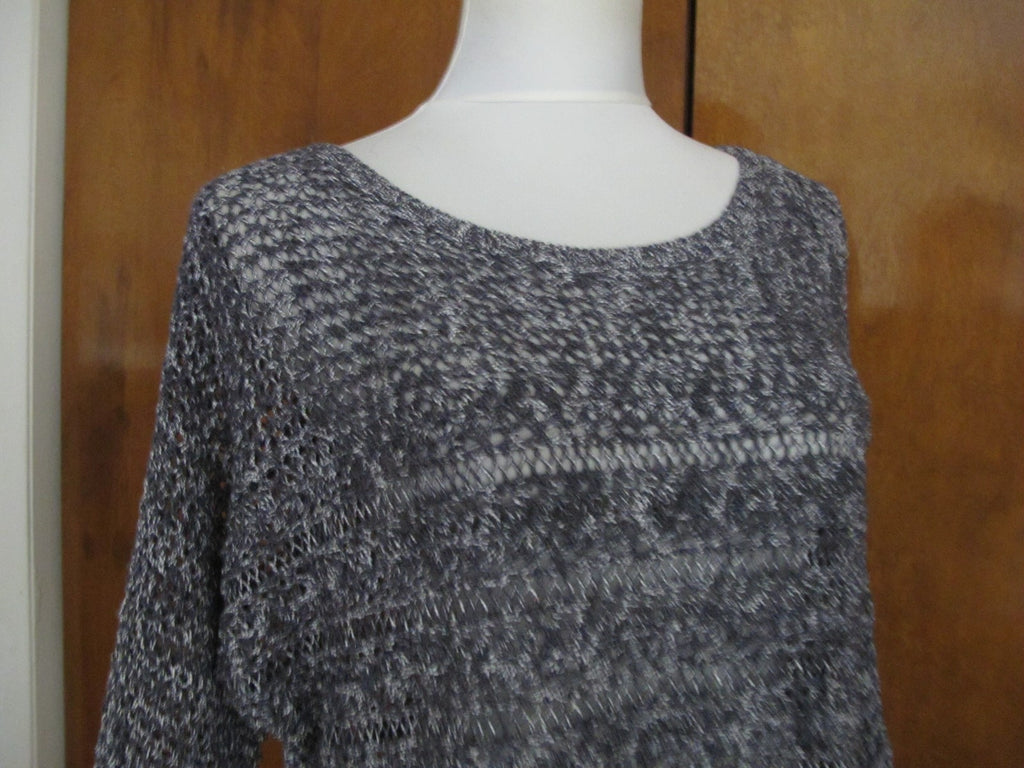Rachel Roy 3/4 Sleeves Sweater Women's Asymmetrical Gray Detailed Size Medium 