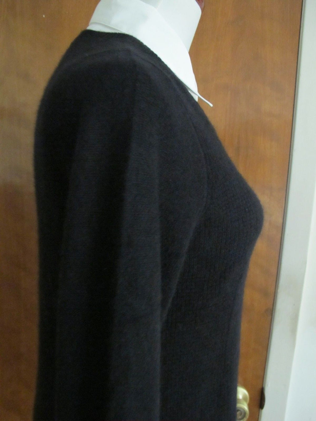 By Bloomingdale's Sweater Black Long Sleeves Layered Look Cashmere Women's L New
