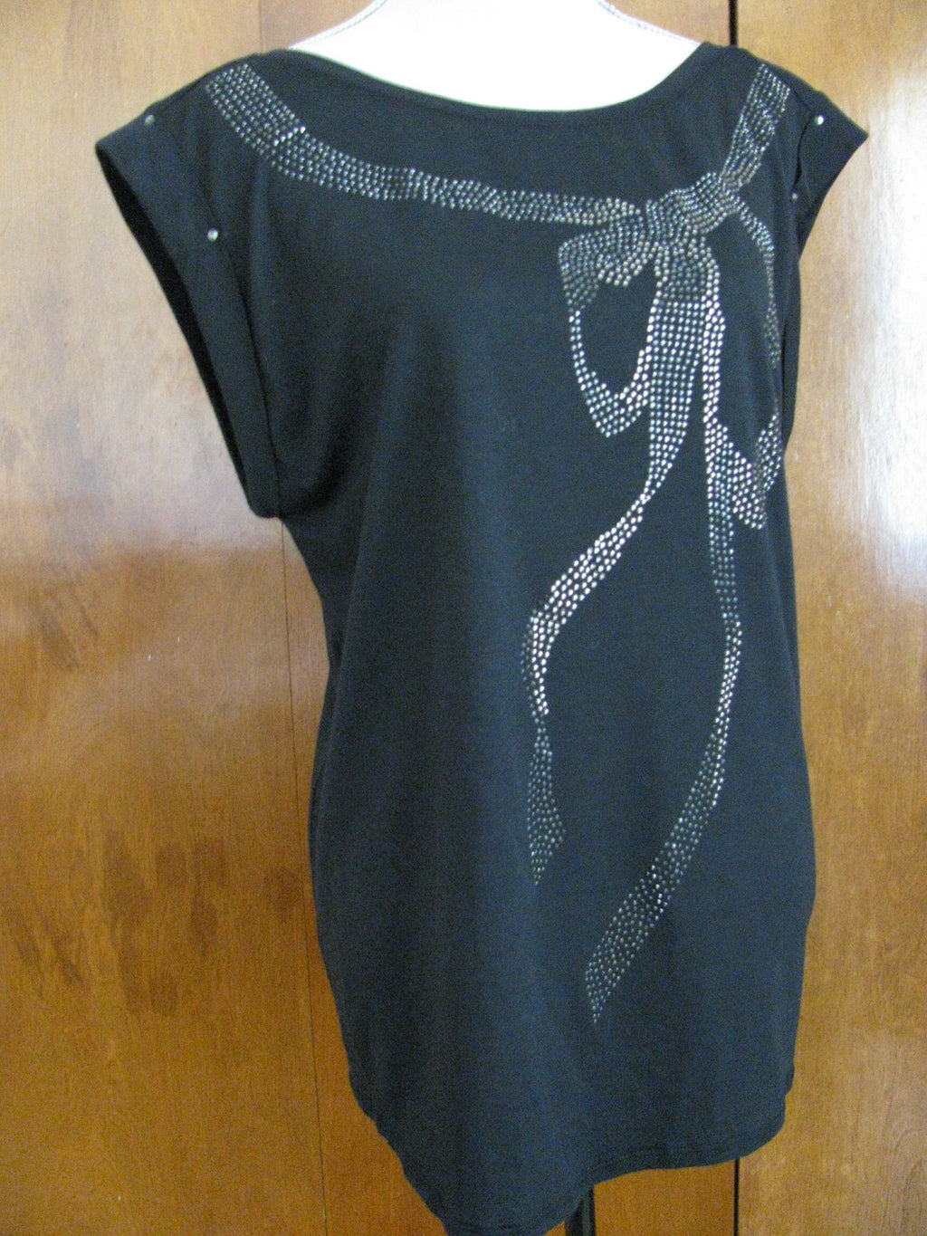 Juicy Couture women's black embellished bow tunic top New