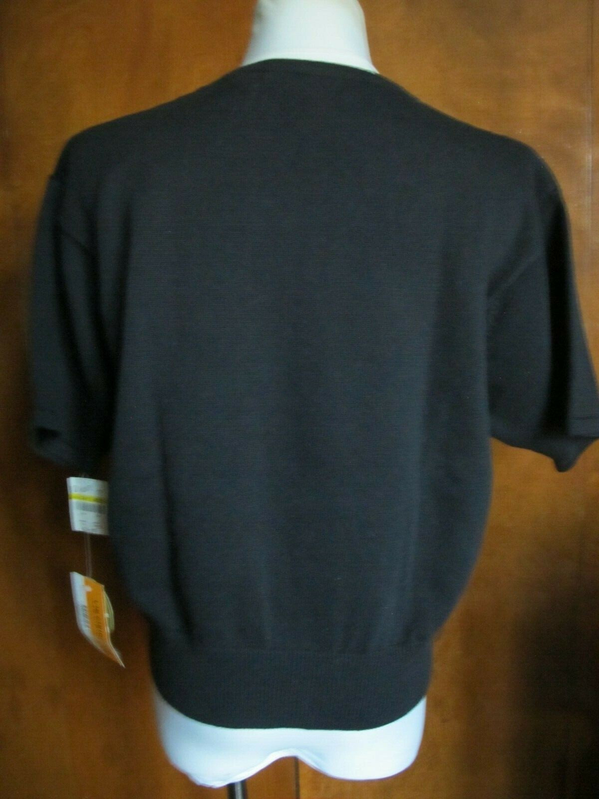 Liz Claiborne women's  black cotton  embroidered beaded sweater Medium