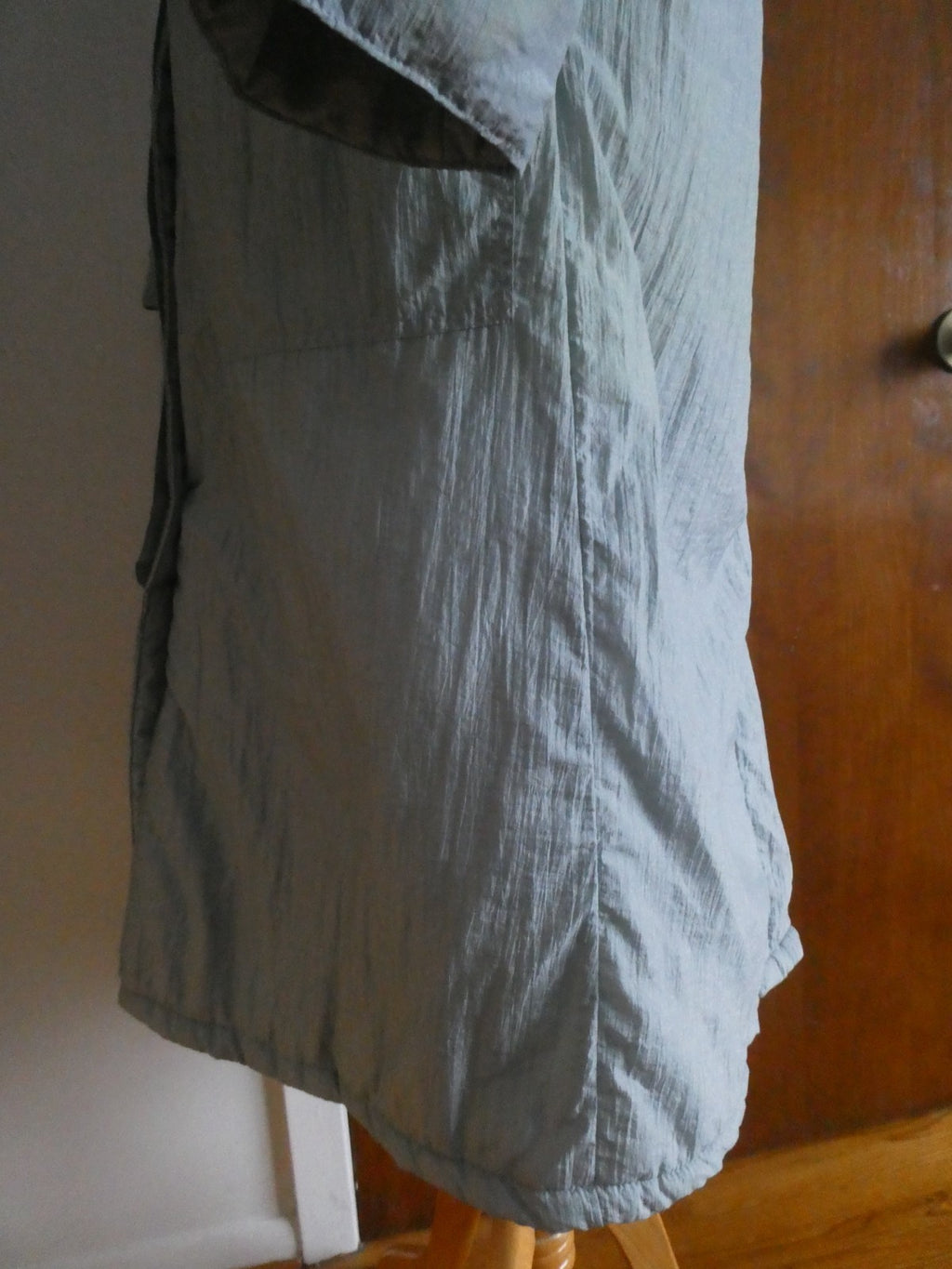 Vintage Montana Hamburg Long Winter Soft Blue-Gray Coat Nylon Size 46 US Size 10