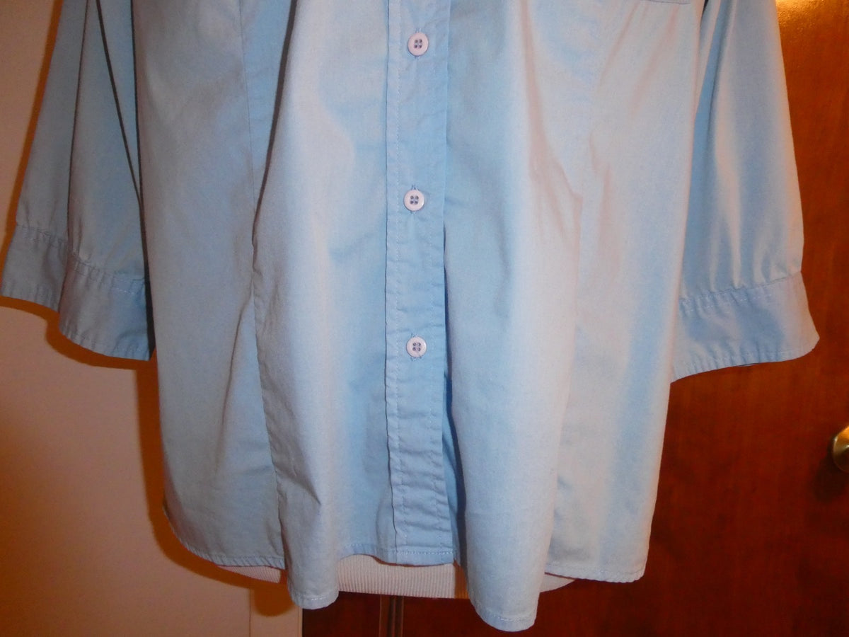 Avenue Women’s Top Size 18/20 Blue Button Front 3/4 Sleeve Stretch Plus