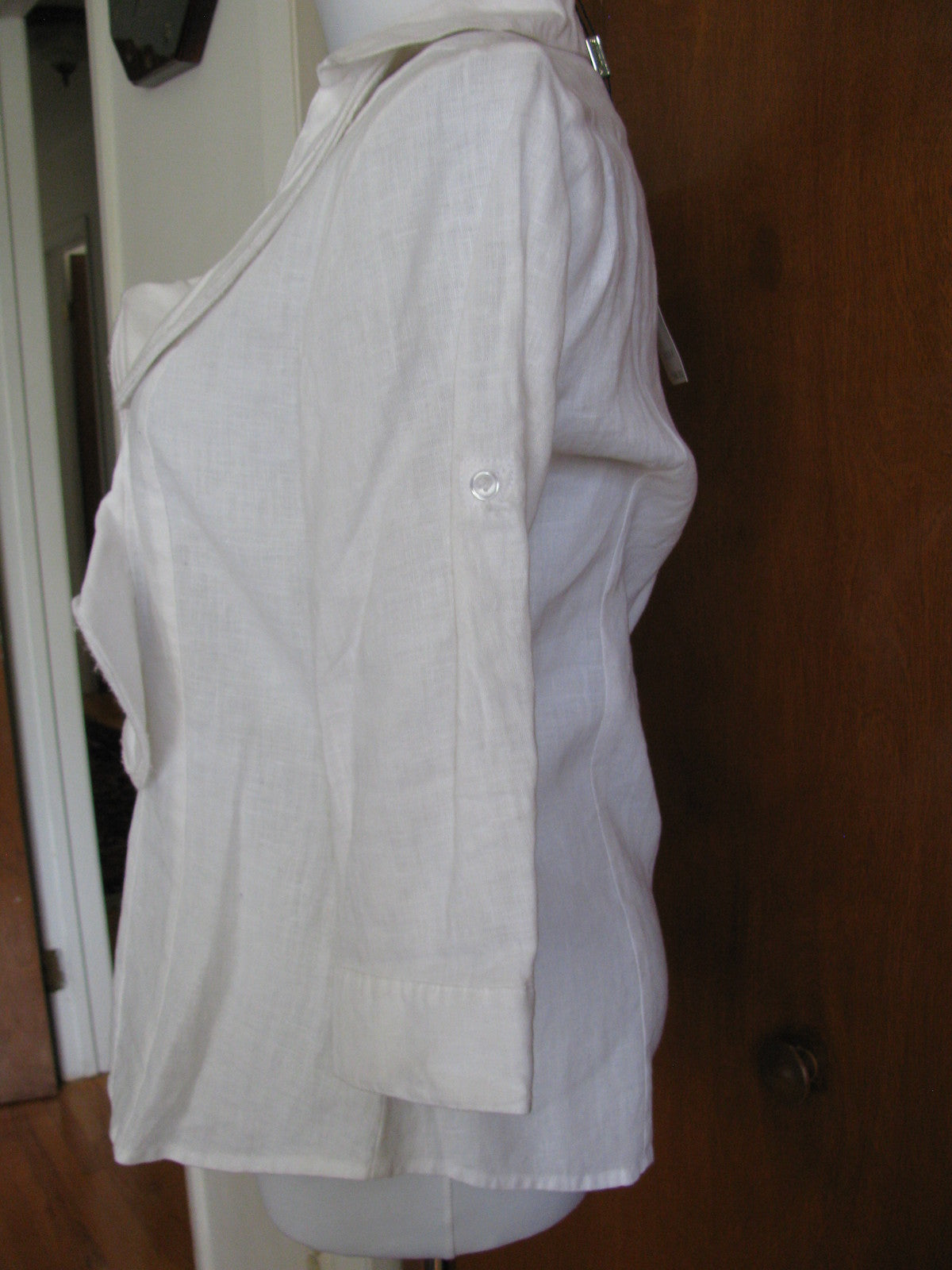 For Cynthia women's 100% linen white stylish tunic top small